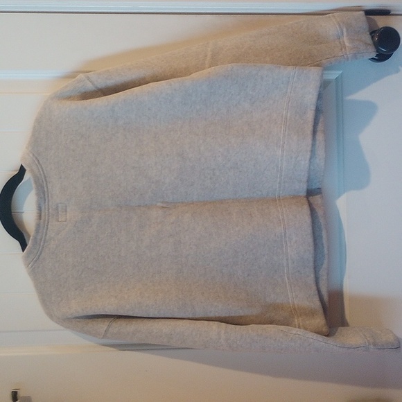 MOTHER Don't Sweat It- TheTie Up Easy Crop Lace Up Sweatshirt-Biege - Picture 7 of 10